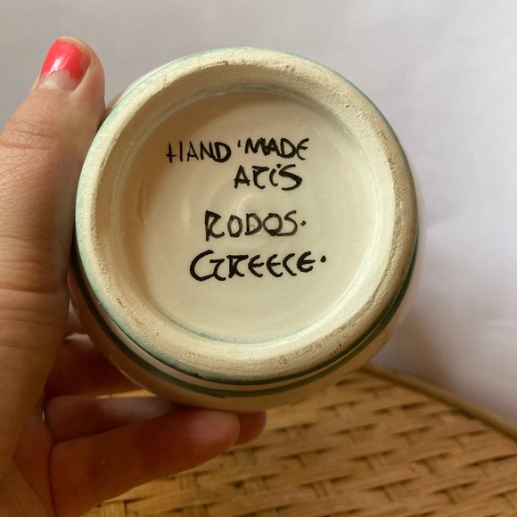 Hand-Painted Pitcher Olive Design - Picture 6 of 7